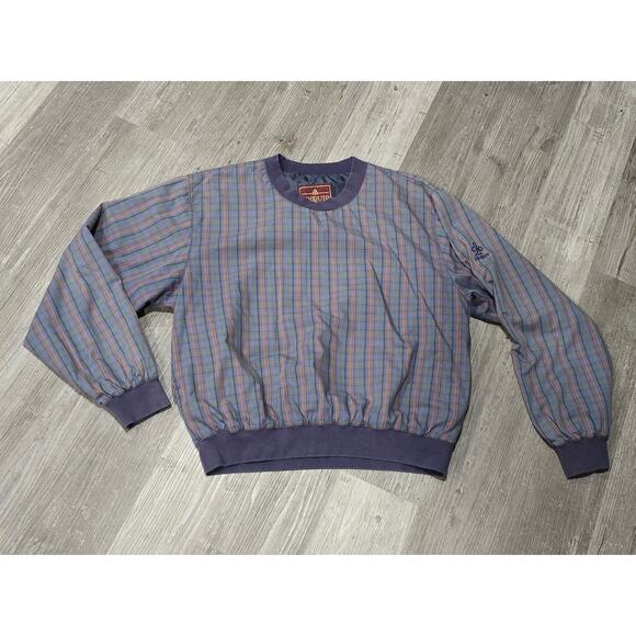 Vintage ProQuip Plaid Crewneck Pullover Golf Sweater Jacket - Picture 8 of 8